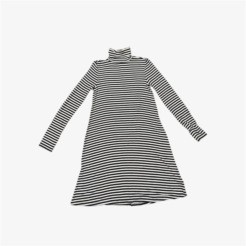 Gap striped turtleneck shift dress black & white - size XS